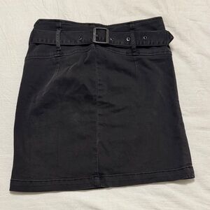 Free People Black Belted Mini Skirt